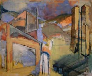 "Radford VA" 5' X 5.5' oil on and charcoal on canvas: SOLD