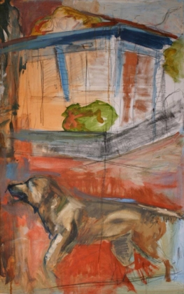 "Dog Days" 3' X 5' oil and charcoal on canvas: POR
