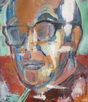 "Old Man 1950's " 6' X 5' oil on canvas: POR